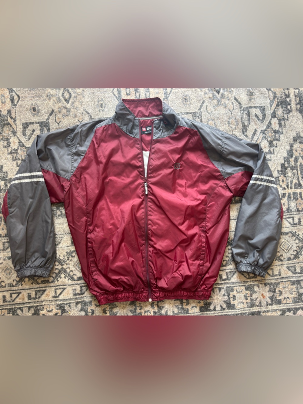 Wilson Men's Burgundy and Gray Windbreaker Jacket